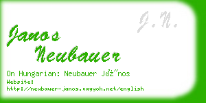 janos neubauer business card